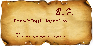 Bozsányi Hajnalka névjegykártya
