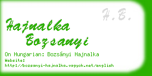 hajnalka bozsanyi business card